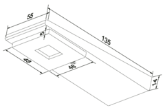 Set quadrat Led alu set 2 x 3W + interrupteur 