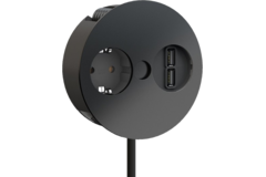 Twist zwart mat nl-d-l 1 st + 2 usb -- 931.131