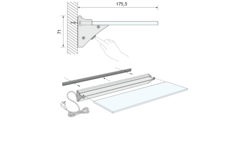 Mono teo led tablette verre 600mm 3W 230V 4000K 