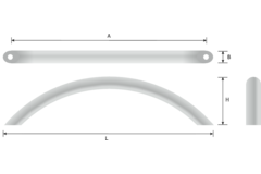 Booggreep RVS ba 160 L 180mm h36mm