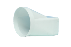 Piece interm. tube plat d.150 std blanc  