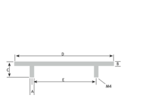 Poignee d.12mm l.1180mm (1130) alu 