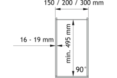 VS sub side 3 cadre Fixation latérale dsa3 635mm 20kg SoftClose