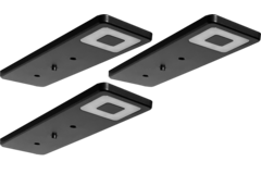 Set 3 led roeled 3W 4000K 12V zwart-centrale schakelaar - konvertor