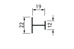 Horizontaal H-profiel PRH19-85 4m alu zwart