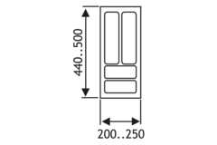 Inleglade b200-250 d441-500 2,5mm wit
