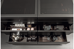 Filo tiroir haut + pots en verre V6 60 noir 