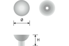 Bouton tazza ø50x30 zamac noir mat 