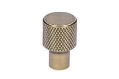 Knop 16mm alu geribbeld vintage gold