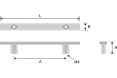 poignée  130mm chrome mat 