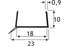 Profile u pour plintes 16/18mm (4m) noir 