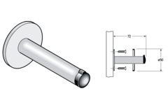 Butoir / porte-manteau pba 500-inox sat.
