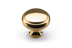 Bouton Solva, H 23 mm, ø 30 mm, aspect laiton brillant