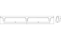 Poignée HINOKI BIG BA416-832 L916 aluminium brossé noir
