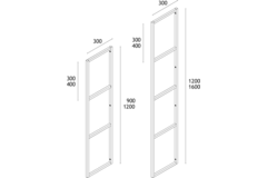 Three élément étagère murale h:900mm 3 plans  noir mat