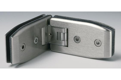 Scharnier serie 600 regelbaar 90° voor glas 8/12mm rvs look