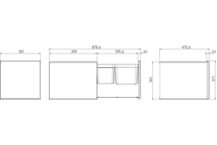 Highline 1 afvalemmer 16+21l rvs k.50cm volledig uittrekbaar met SoftClose