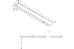 Hera Led Modulite F 600mm 10w 230V 3000K zwart