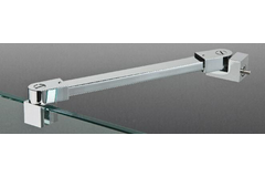 Stabilisatiestang wand/glas met dubbele scharnier, voor 8/12 mm glas, L1557, chroom