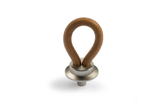 Knop Filaga, L 20 mm, H 32 mm, Lichtbruin leer / mat vernikkeld
