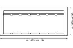Ladeafvalsysteem 9xl line k.1200mm h.277mm26 L + 26 L + 26 L + 26 L + 11 L oriongrijs