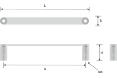 Greep ellie ba160 l175 zamak mat zwart