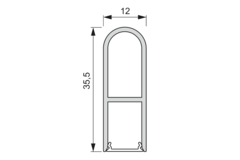 Mec rack kastbaar led profiel 3m zwart