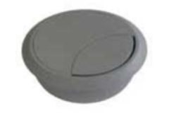 Passe-cable 2-part.80mm gris fonce  