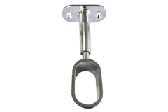Support tube armoire reglable 85-110mm chrome  pour tube oval 30x15mm