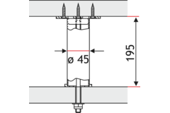 Barsteun rond d.45mm chroom mat
