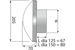Paneir delta jalousie inox/blanc d.125mm 