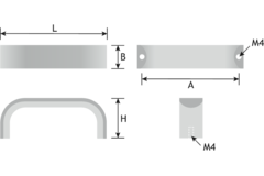 Greep SENSE MINI BA160 L167 aluminium rvs-look