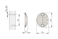 Fixation côté pour piston à gaz Kraby à visser 