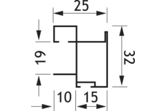Profil vertical TR19-S85 2.6m alu argent  