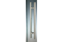 Paire de poignées de tirage carrées, pour verres 6/12, B15 H15 L460, aluminium mat