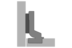 Charnière en inox Veosys de 105°, rentrant, TH - schéma de perçage 52 x 5,5 mm, à visser (-)