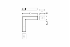 Led profilé d'angle 90° sliM8 noir anodisé 