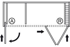 Hawa Folding Concepta 3 portes noir gauche 3ième porte a commander en supplement
