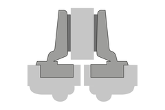 Charnière porte épaisse Intermat, épaisseur de la porte jusqu’à 32 mm (Intermat 9936), en semi-applique, Angle d'ouverture  95°, TH-schéma de perçage 52 x 5,5 mm, à visser (-)