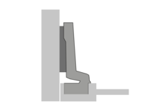 Charnière Intermat pour porte à cadre en bois (Intermat 9924), rentrant, Angle d'ouverture  95°, TH-schéma de perçage 38 x 8 mm, à visser (-)