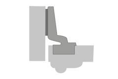 Charnière porte épaisse Intermat Spezial, épaisseur de la porte jusqu’à 43 mm (Intermat 9935), rentrant, Angle d'ouverture  95°, TH-schéma de perçage 52 x 5,5 mm, à visser (-)