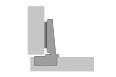 Charnière Intermat 110° (Intermat 9943), en applique, Angle d'ouverture  110°, TH-schéma de perçage 52 x 5,5 mm, à enfoncer (ø 10 x 11)