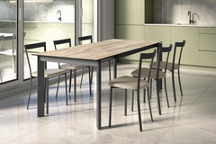 Table ext. poker 120x80 anthra-céramique basalte 