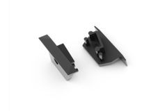 Embout profilé Led diagonal14 noir avec trou 