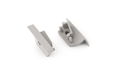 Embout profilé Led diagonal14 gris avec trou 