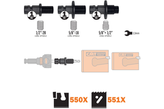 Set van 3 adapters om bestaand gat te vergroten