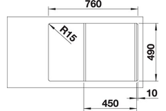 Blanco Axia III 45 S zwart automatische bediening