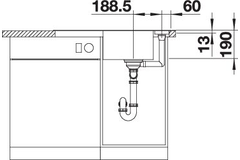 Blanco Axia III 45 S zwart automatische bediening