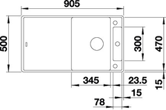 Blanco Axia III 5 S-F anthra. auto + planche verre 