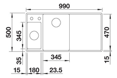 Blanco Axia III 6 S-F ga gris volcan commande automatique